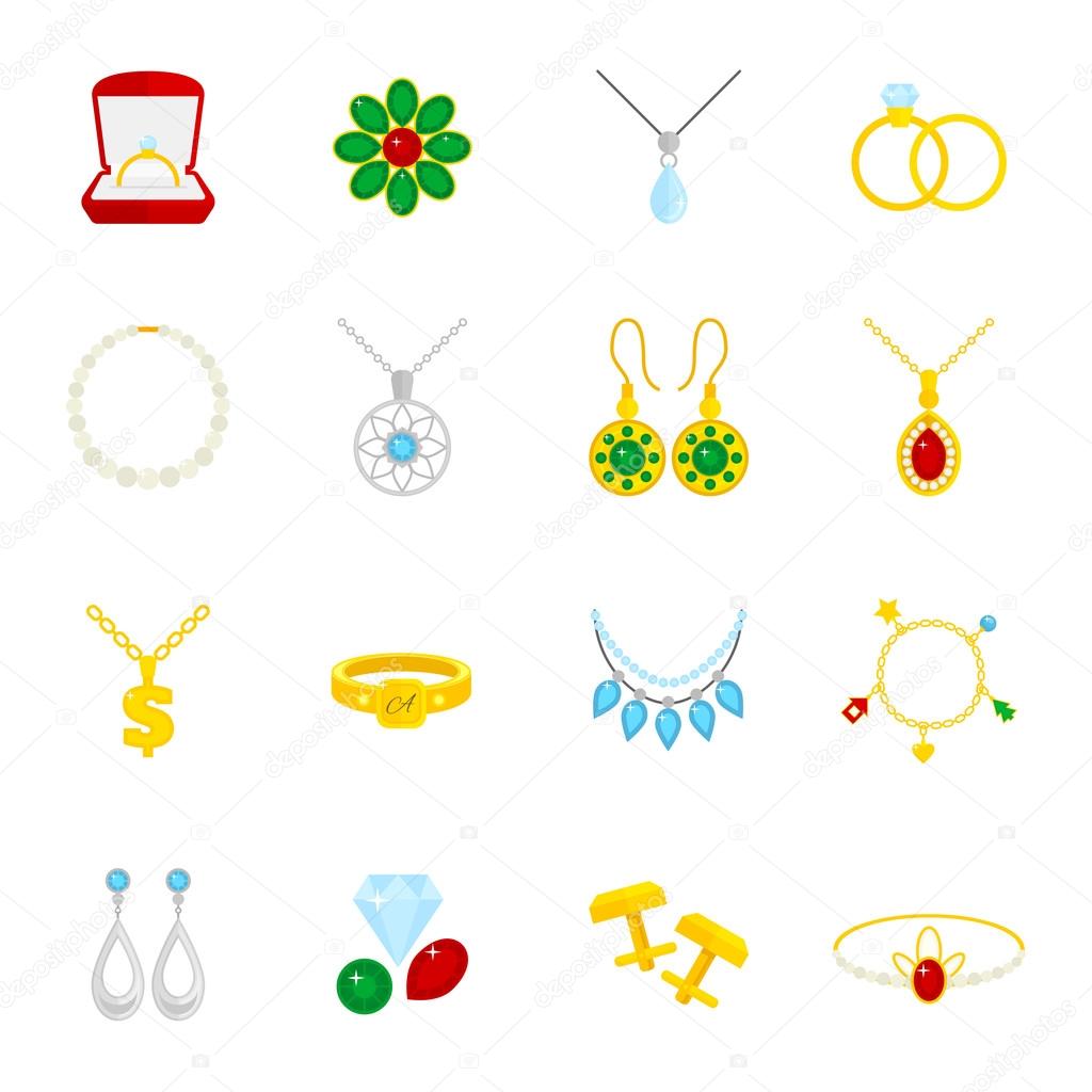 Jewelry icon flat
