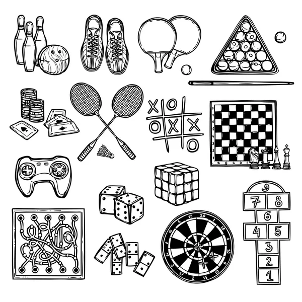 Iconos de bosquejo juego — Archivo Imágenes Vectoriales