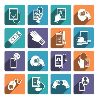 Dijital sağlık Icons set