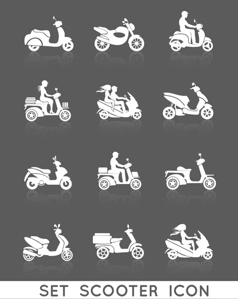 Ensemble d'icônes Scooter — Image vectorielle