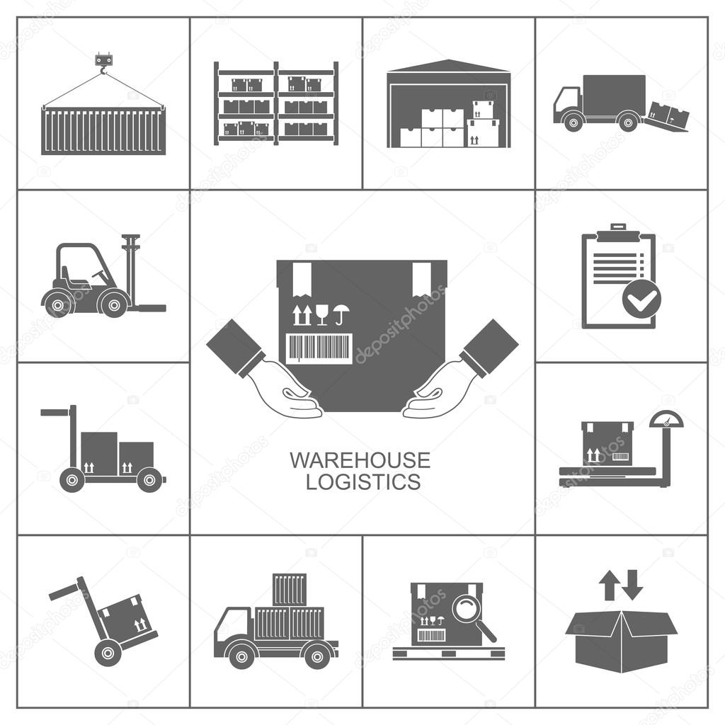 Warehouse icons black