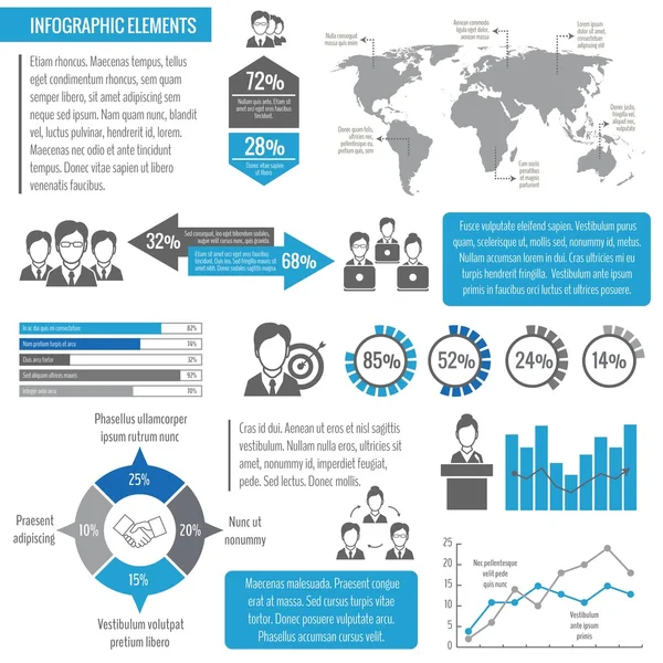 Infográfico de negócios de trabalho em equipe —  Vetores de Stock