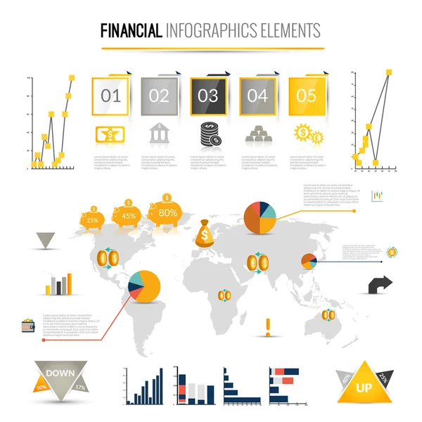 Infografiki finansów pieniądze — Wektor stockowy