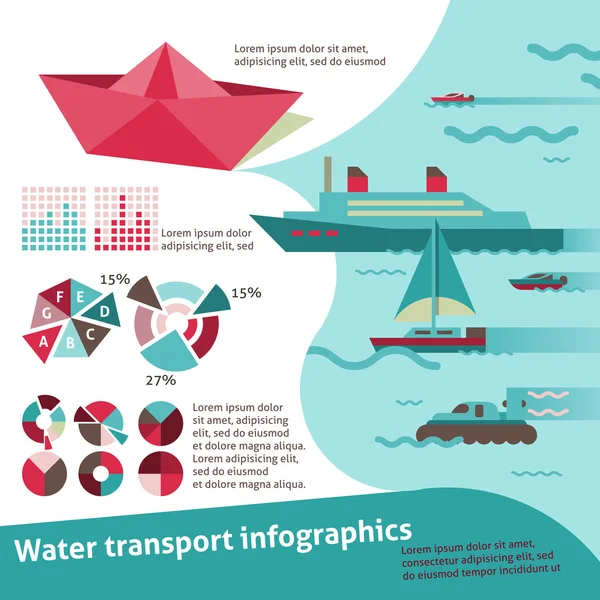 Infografica sul trasporto marittimo — Vettoriale Stock