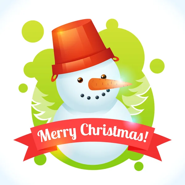 Christmas snowman card — Stock Vector