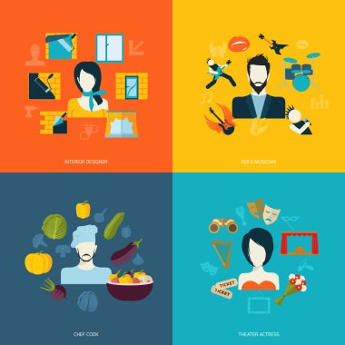 Avatarlar düz simgeler