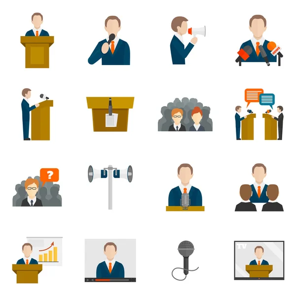 Iconos de habla pública — Vector de stock