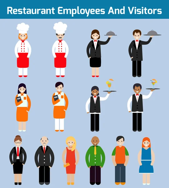 Restaurant employés appartement — Image vectorielle