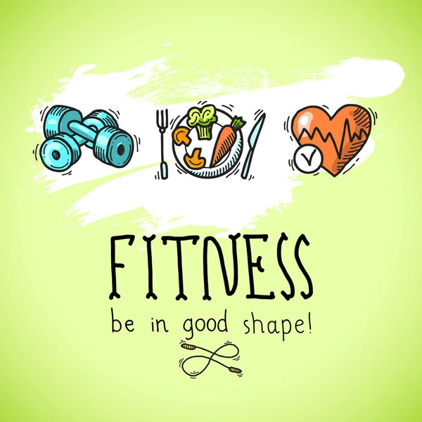 Fitness schets poster — Stockvector