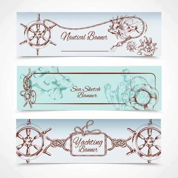 Yachting banners set — Stock vektor