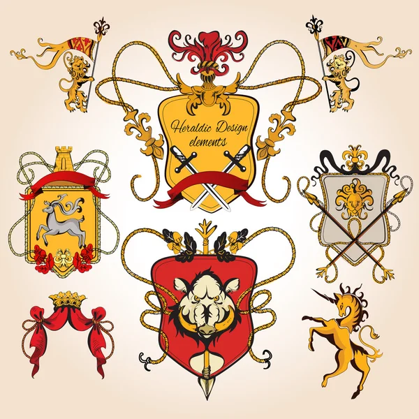 Heraldische ontwerp gekleurde — Stockvector