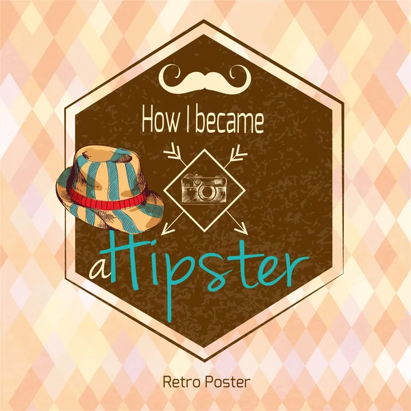 Affiche rétro Hipster — Image vectorielle