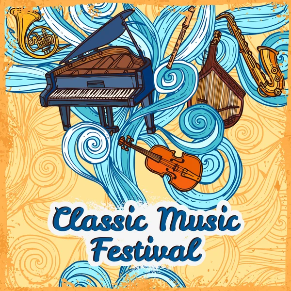 Affiche du festival de musique — Image vectorielle