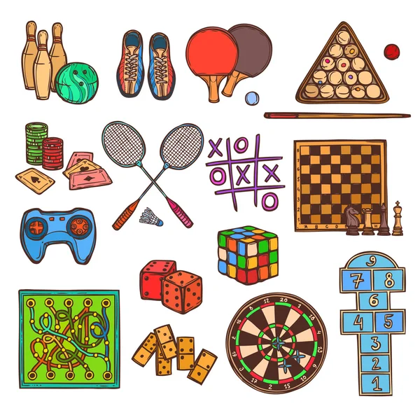 Game sketch icons — Stock Vector