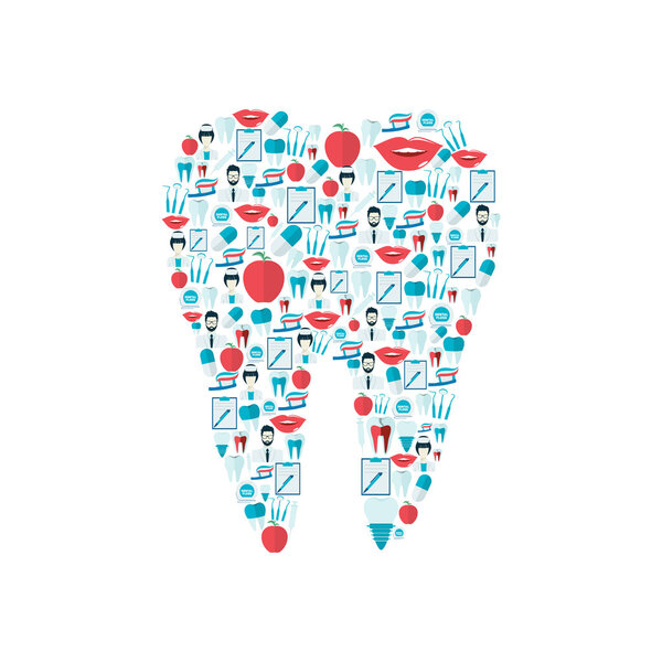 Плоские иконки зубов
