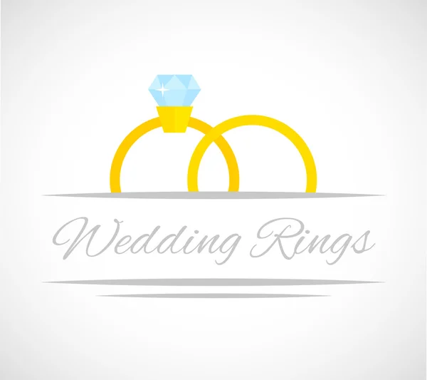 Tarjeta anillos de boda — Vector de stock