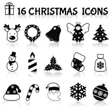 siyah Christmas Icons set