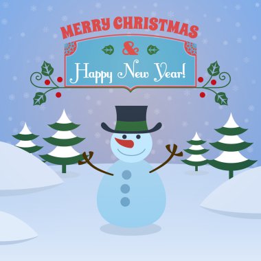 Yılbaşı kardan adam arka plan