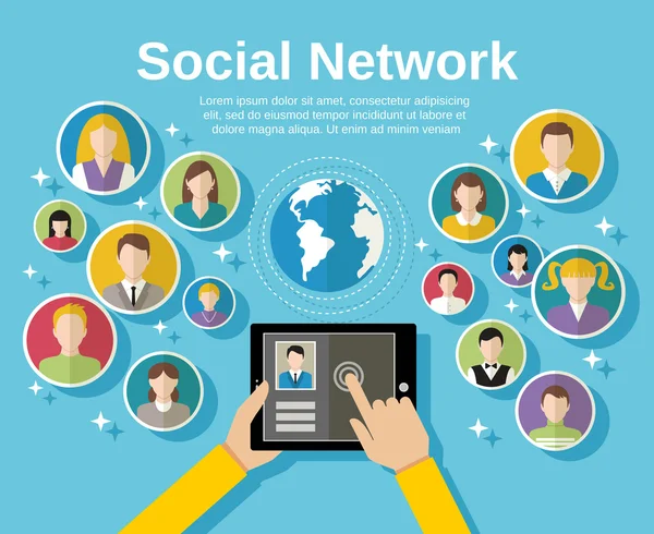 Concetto di social network — Vettoriale Stock