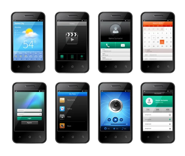 Mobiele ui-ontwerp — Stockvector