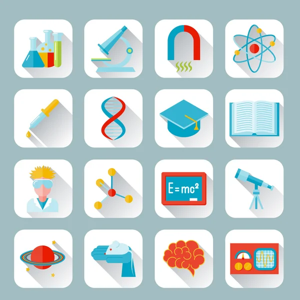 Science and research icon flat — Stock Vector