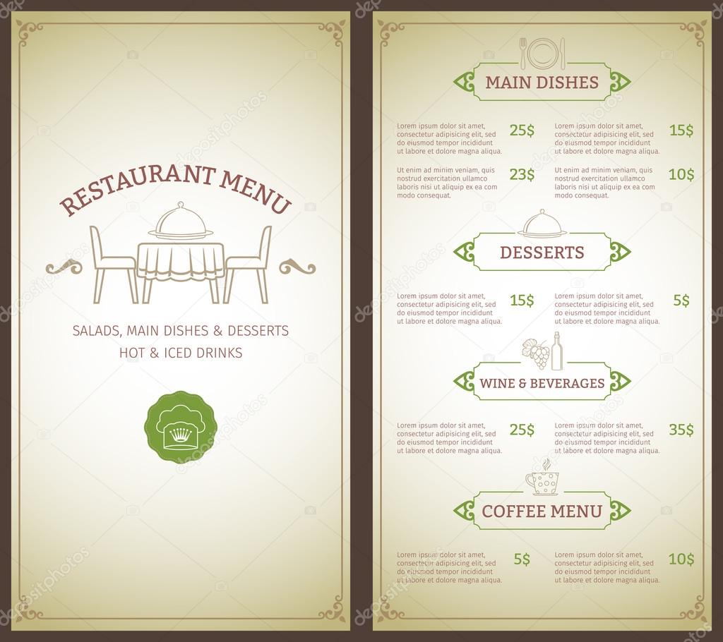 Restaurant menu template