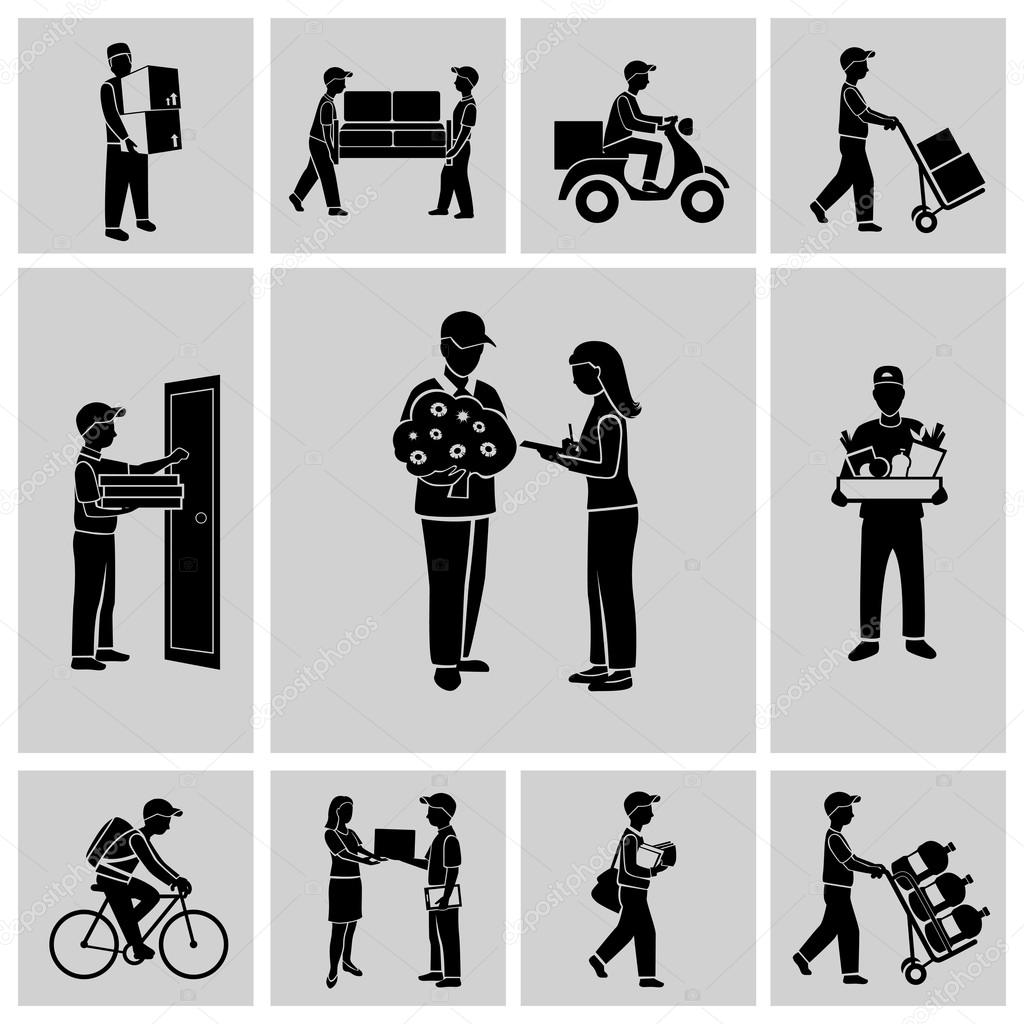 Delivery icons black Stock Vector Image by ©macrovector 55789711