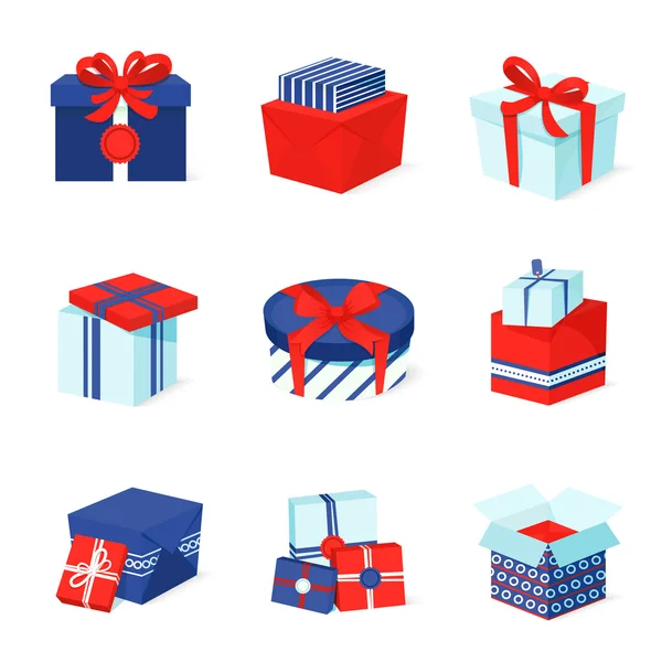 Gift box icons set — Stock Vector