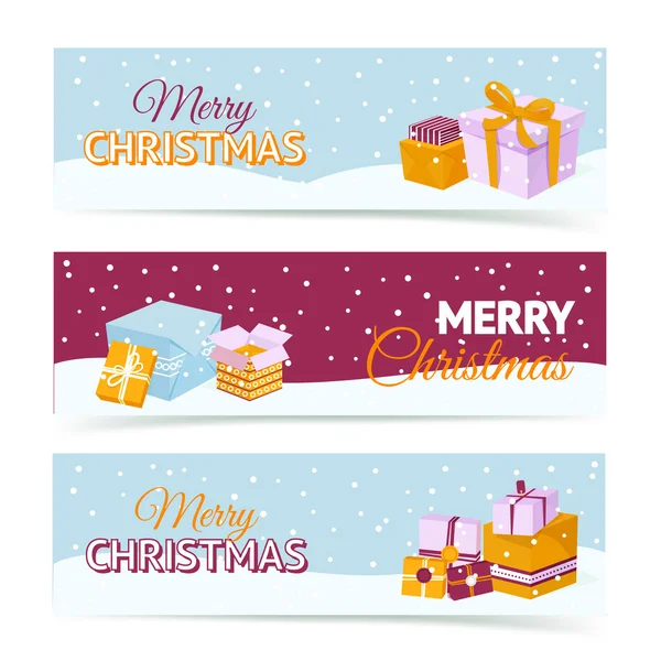 Weihnachtsgeschenk Box Banner — Stockvektor