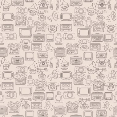 Retro medya seamless modeli
