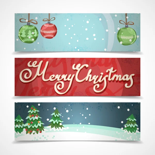 Christmas banners horizontal — Stock Vector
