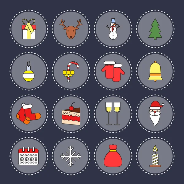 Christmas icons set — Stock Vector