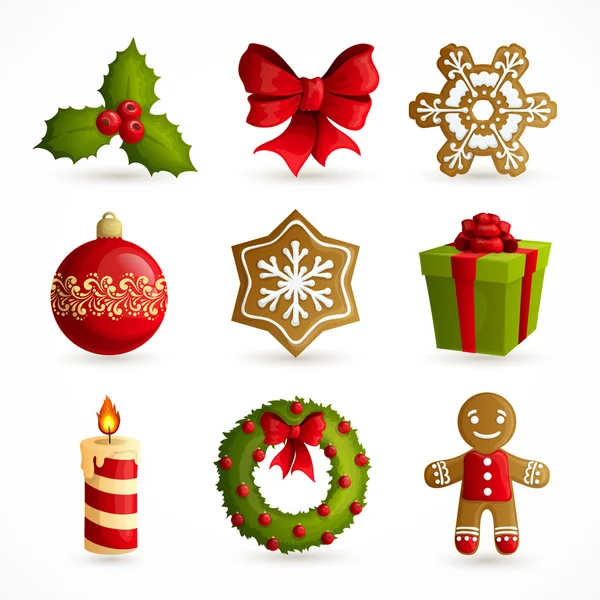 Conjunto de iconos de Navidad — Vector de stock