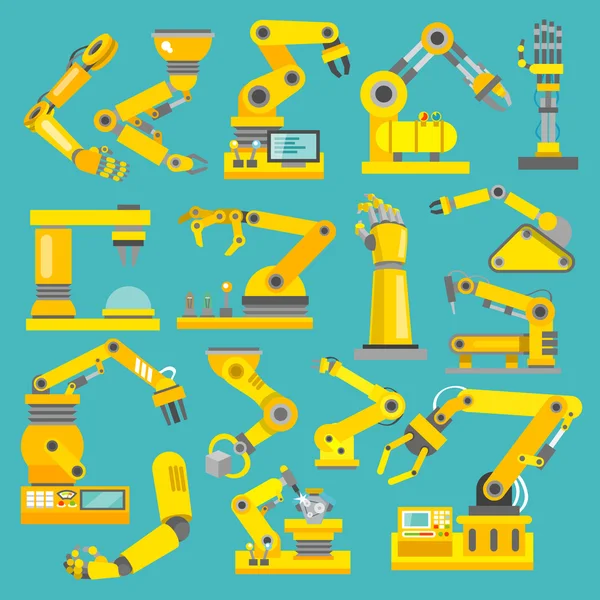 Robotic arm flat — Stock Vector