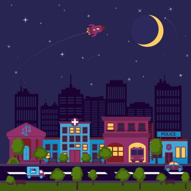 City scape gece arka plan