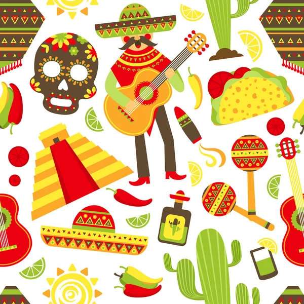 Mexico seamless pattern — Stock Vector