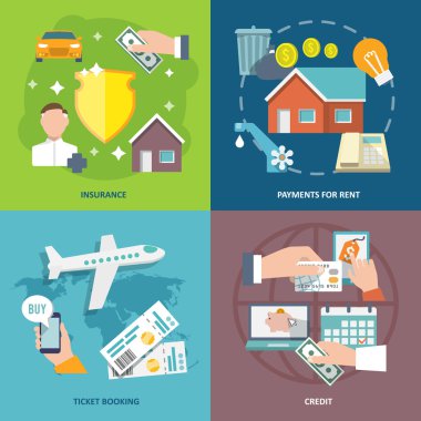 Bill simgeler düz ayarlamak ödemek