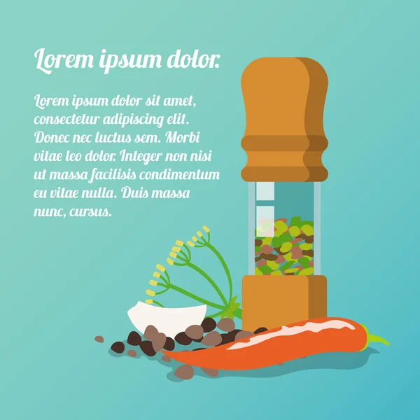 Karabiber değirmeni poster — Stok Vektör