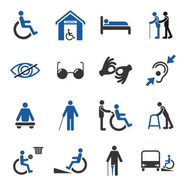Disabled icons set clipart