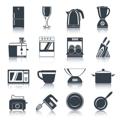 Kitchen Appliances Icons Black clipart