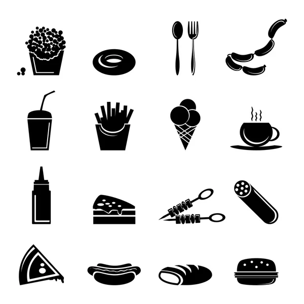 Iconos de comida rápida — Vector de stock