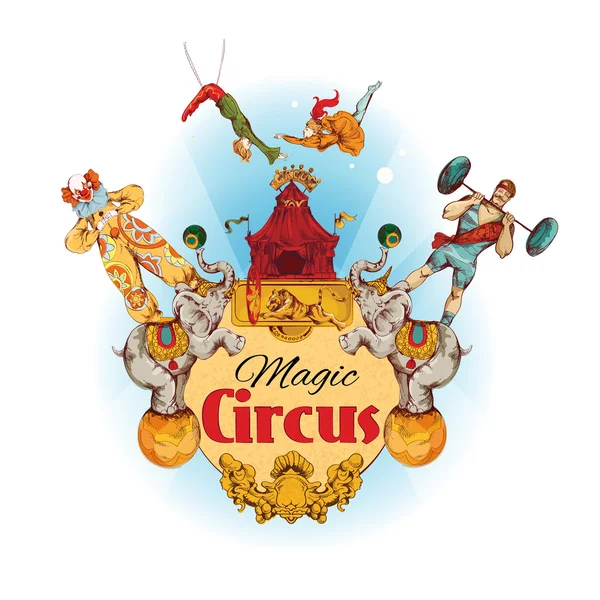 Cirque fond coloré — Image vectorielle
