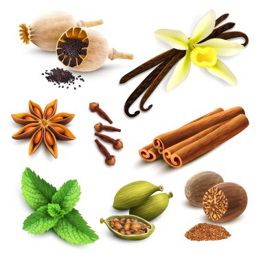 Herbs and spices set clipart