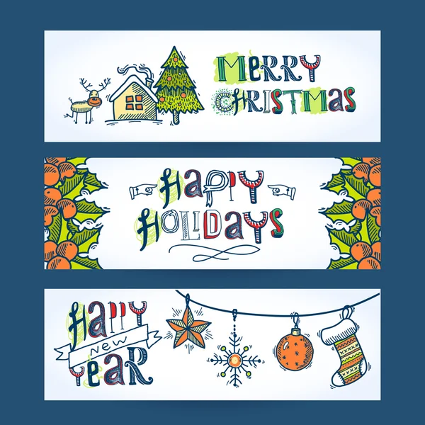 Weihnachten horizontal Banner — Stockvektor