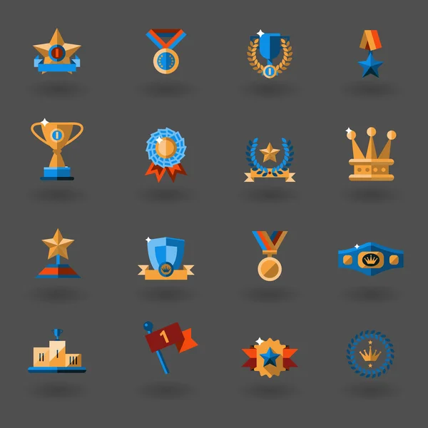 Award flat icons set — ストックベクタ