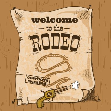 Rodeo retro poster clipart
