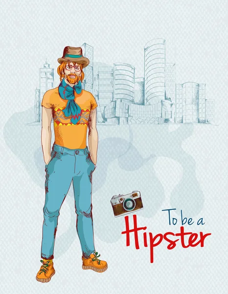 Hipster pojke city — Stock vektor