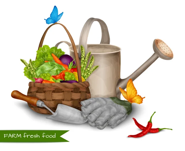 Концепция свежих продуктов питания — стоковый вектор