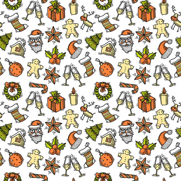 Christmas seamless pattern color — Stock Vector