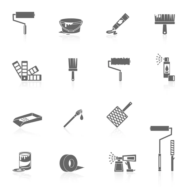 Iconos de pintura negro — Vector de stock